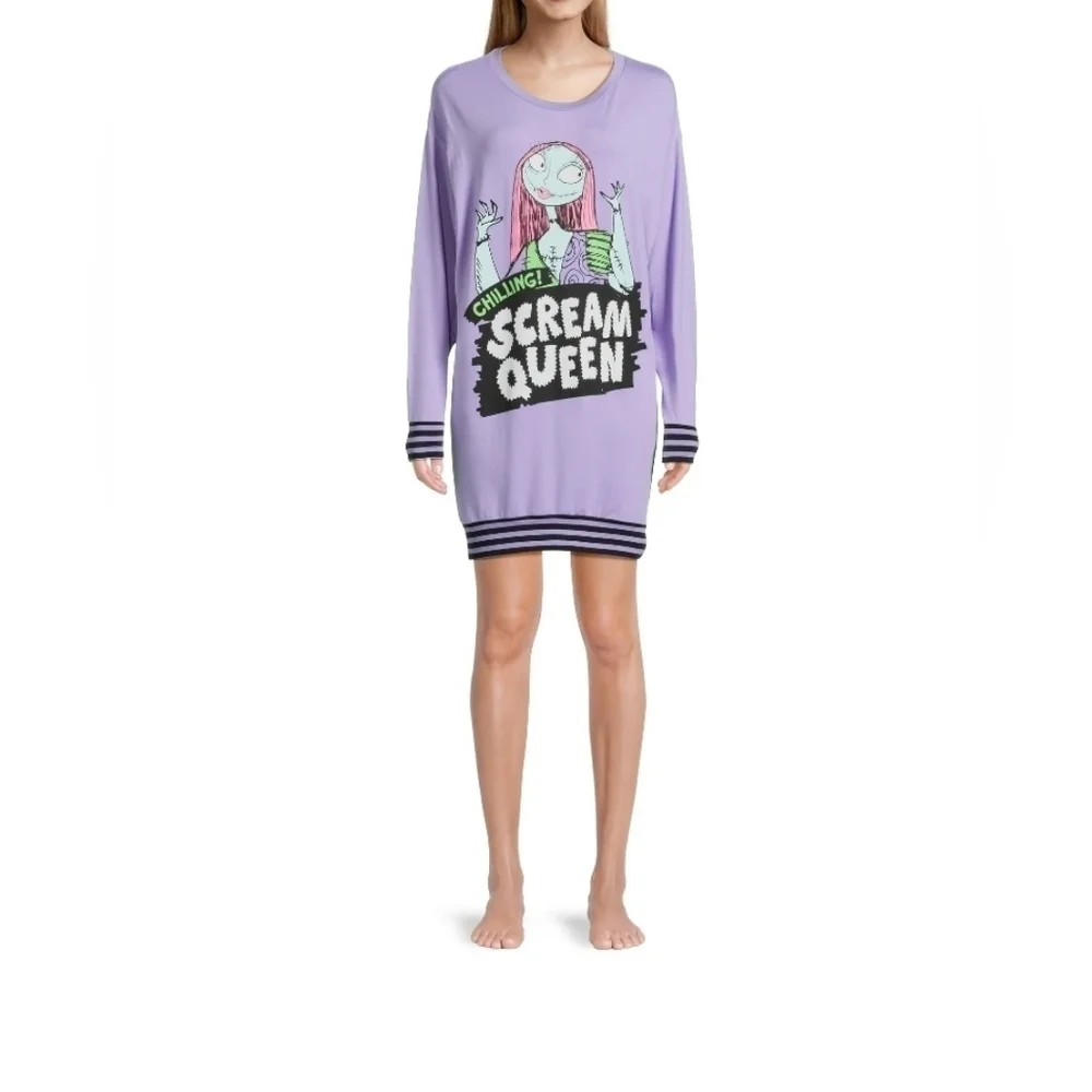 NWT Disney's Nightmare Before Christmas Women's Sleepshirt Sally Scream queen, M